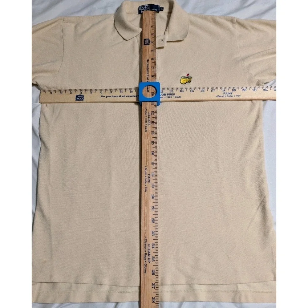 Polo Ralph Lauren Masters Augusta National‎ Golf Polo Shirt Mens M L Beige USA